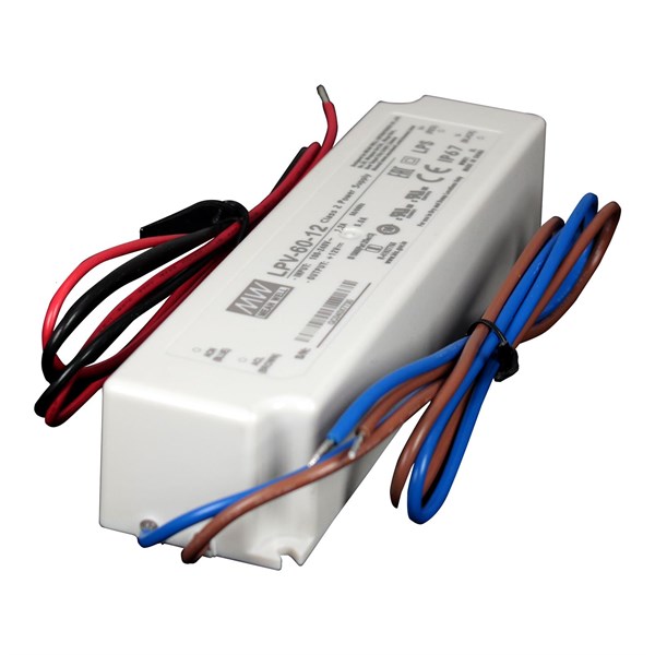 Meanwell Dış Mekan IP67 Plastik Kasa Sabit Voltaj Trafo 12 V 5 A 60 W LPV - 60 - 12