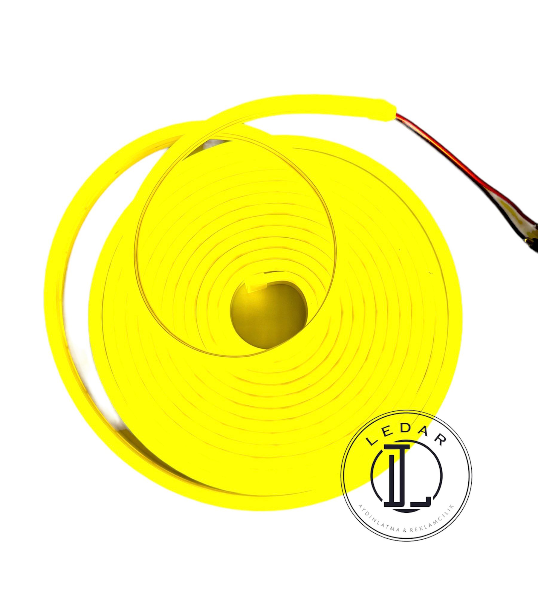 12 VOLT 6MM NEON LED LİMON SARI 2,5 CM ' de KESİLEBİLİR     