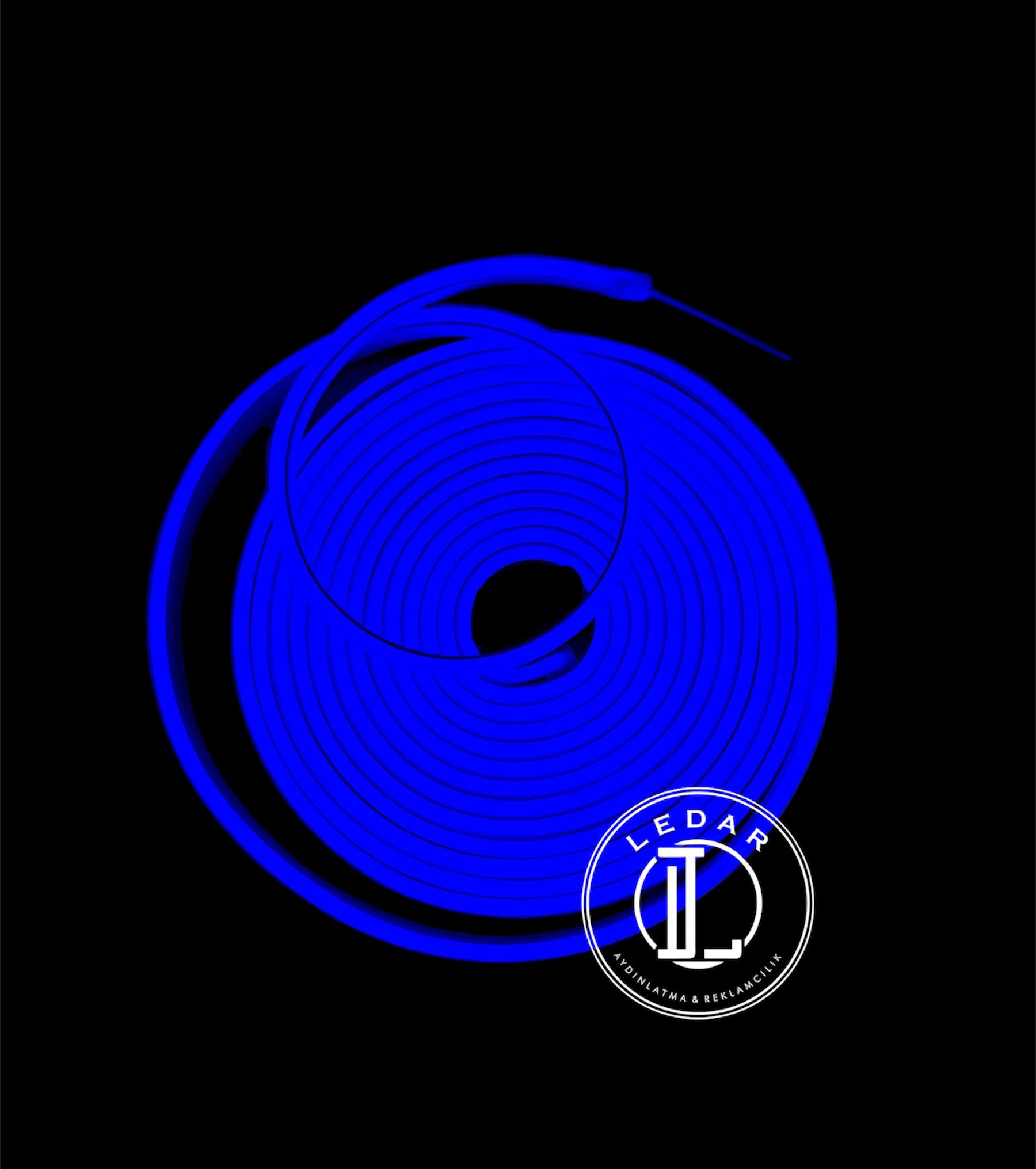 12 VOLT 6MM NEON LED MAVİ 2,5 CM ' de KESİLEBİLİR