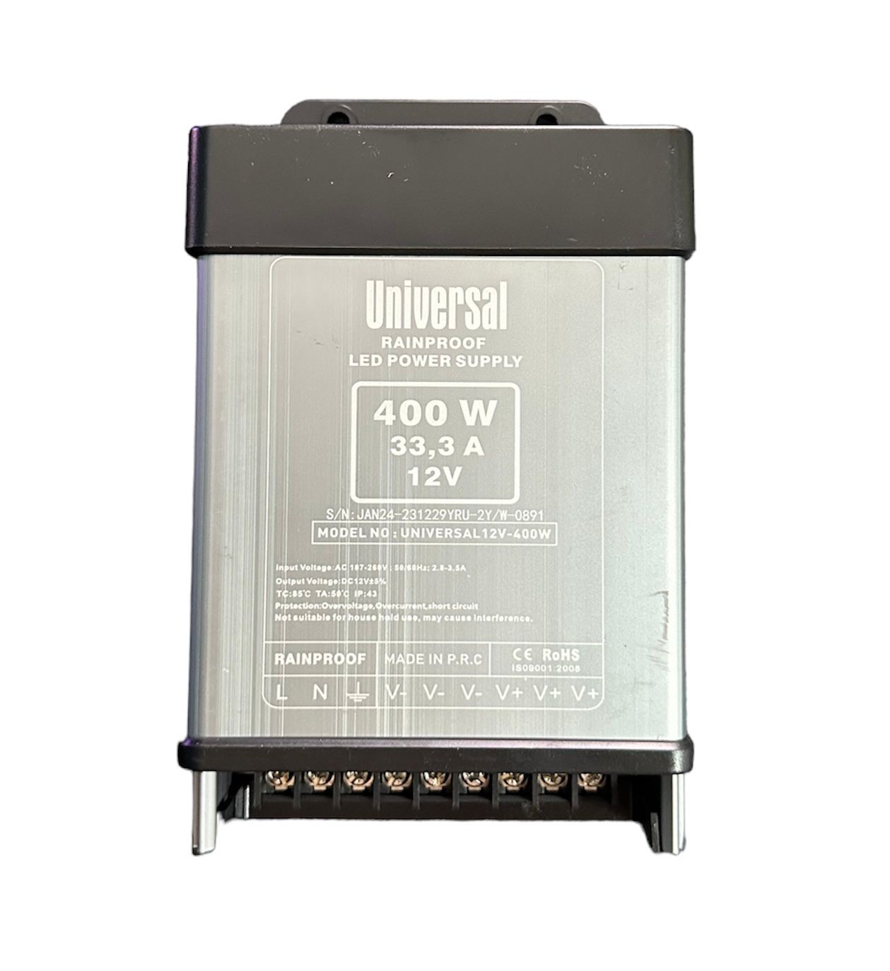 33 AMPER 12 VOLT (400 WATT) IP43 YAĞMUR KORUMALI TRAFO